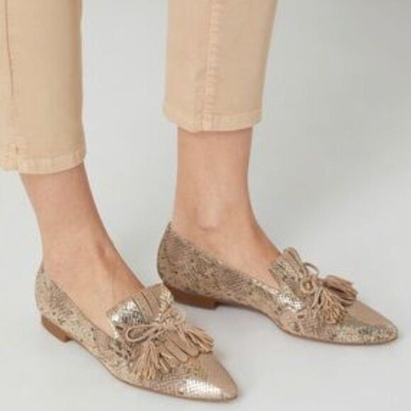 Paul Green Snakeskin Print Leather Loafers Supper Soft Preppy Academia Chic US 9 - Picture 13 of 14